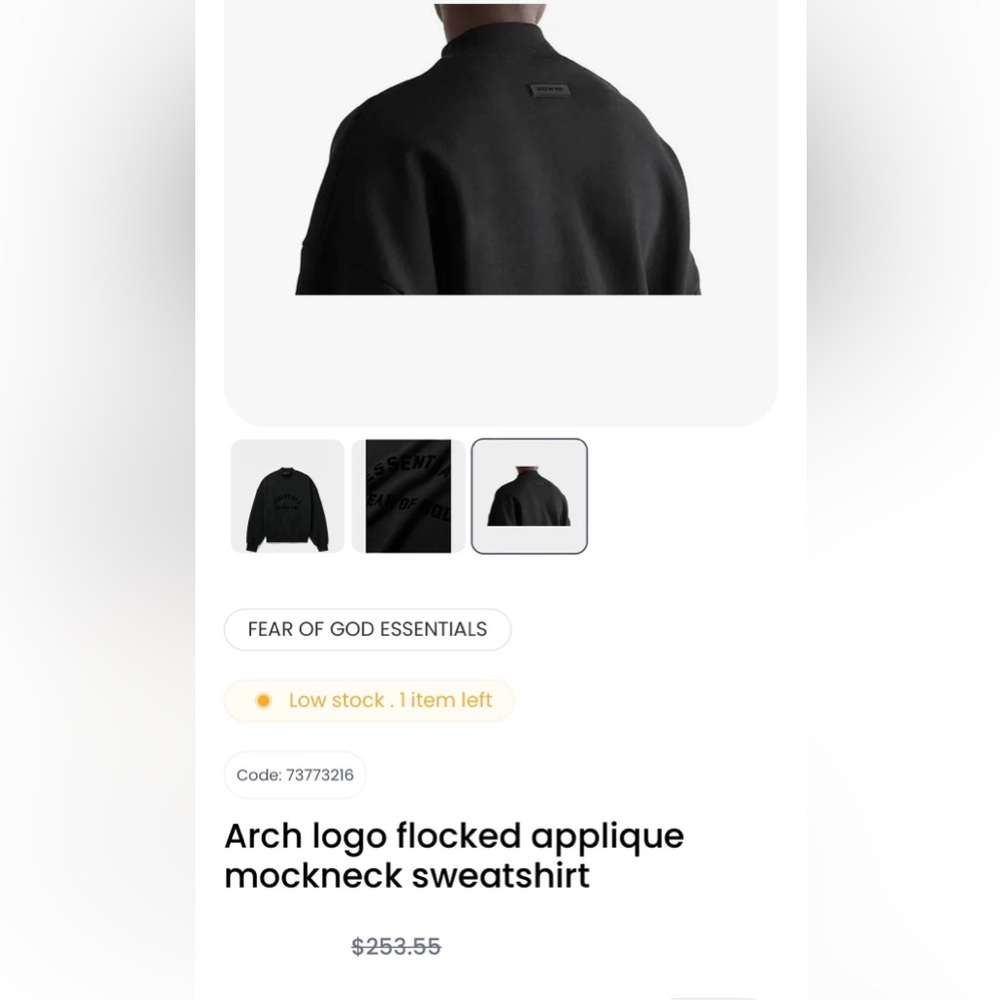 Essentials Fear Of God Shirt Mens M Black Long Sleeve Mock Neck